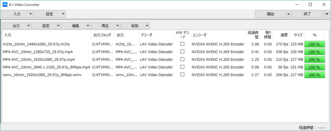 A S Video Converterでnvencを使ったh 265 Hevcエンコードテスト Blog