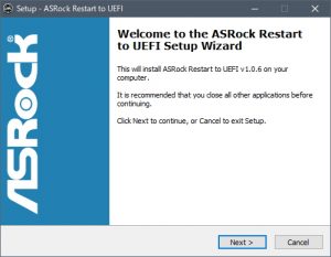 Asrock restart to uefi не работает